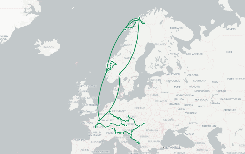 Amazing World Trip Itinerary - Europe Map